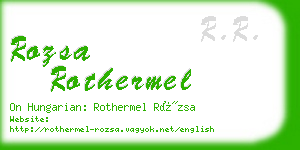 rozsa rothermel business card